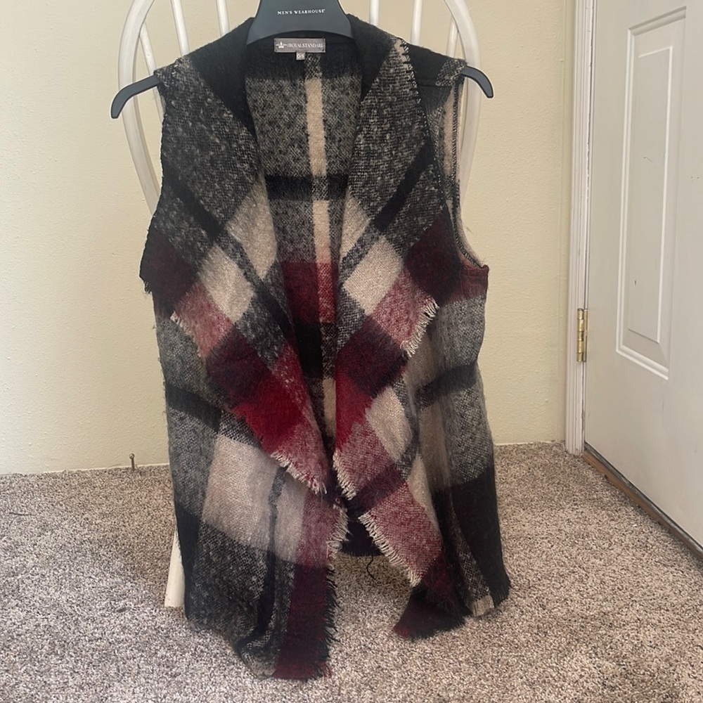 Red/black Buffalo check vest